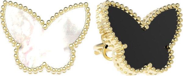 Серьги из лимонного золота c ониксом и перламутром