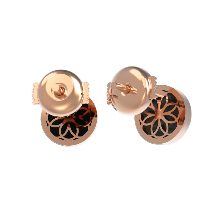 Серьги из золота c бриллиантами и ониксом