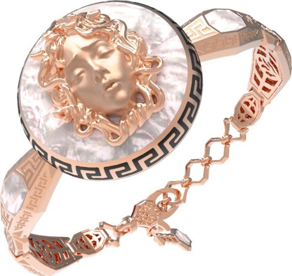 Браслет из золота c эмалью и перламутром