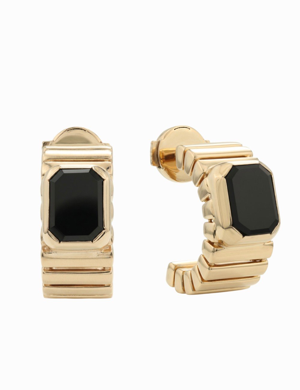 Серьги из золота c ониксом