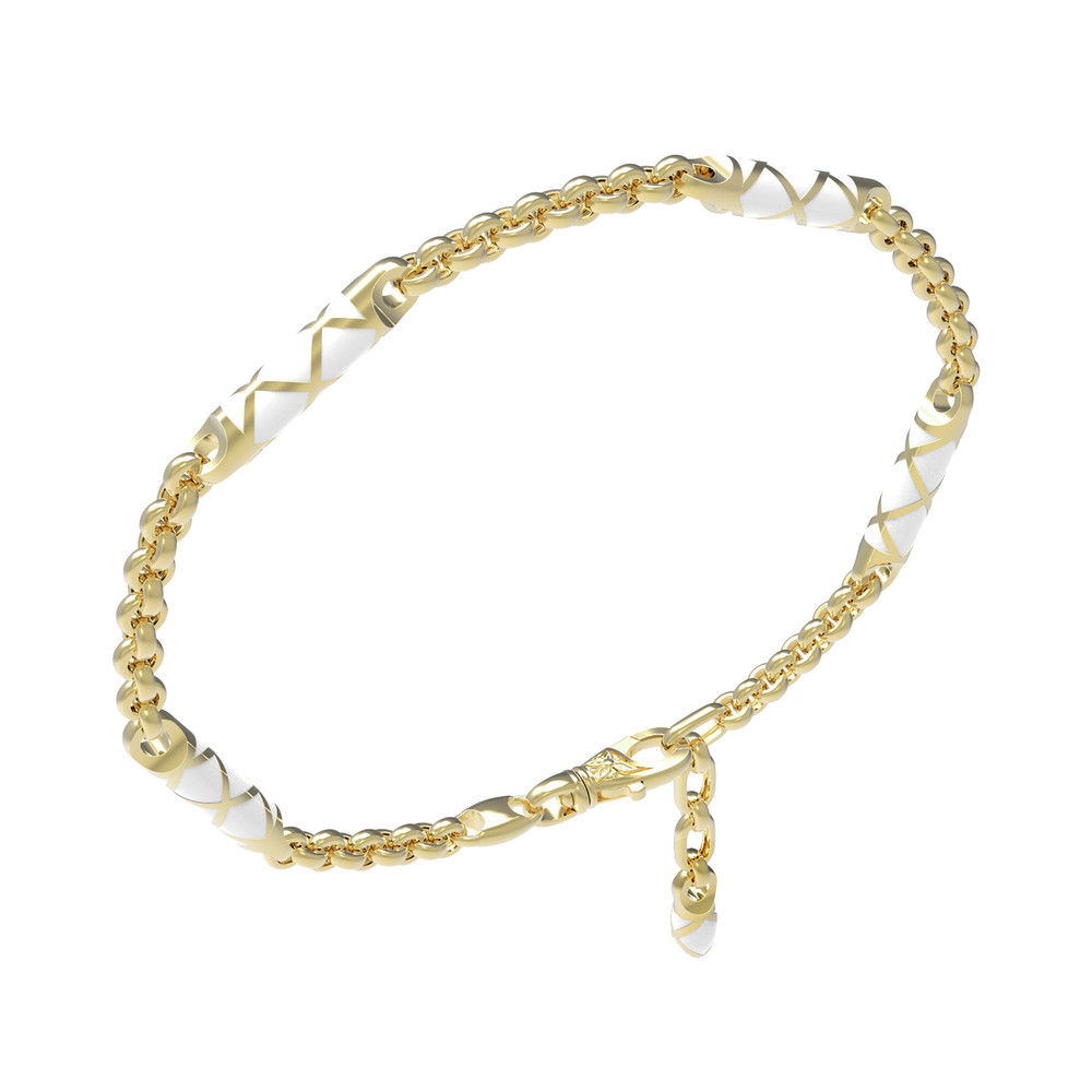 Браслет из лимонного золота c эмаль