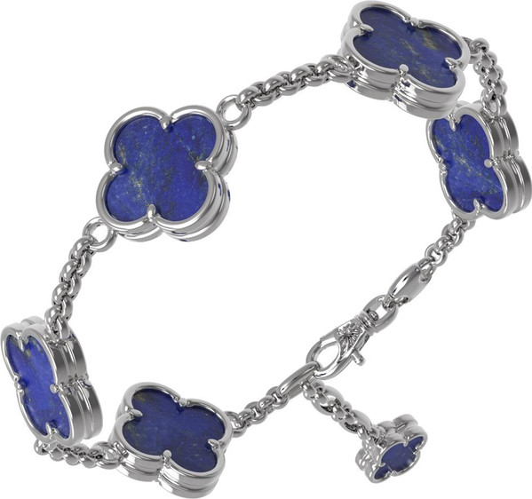 Браслет из белого золота c лазуритом