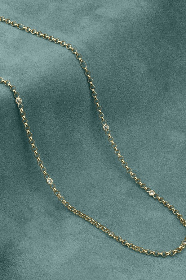 Цепь из лимонного золота c фианитом