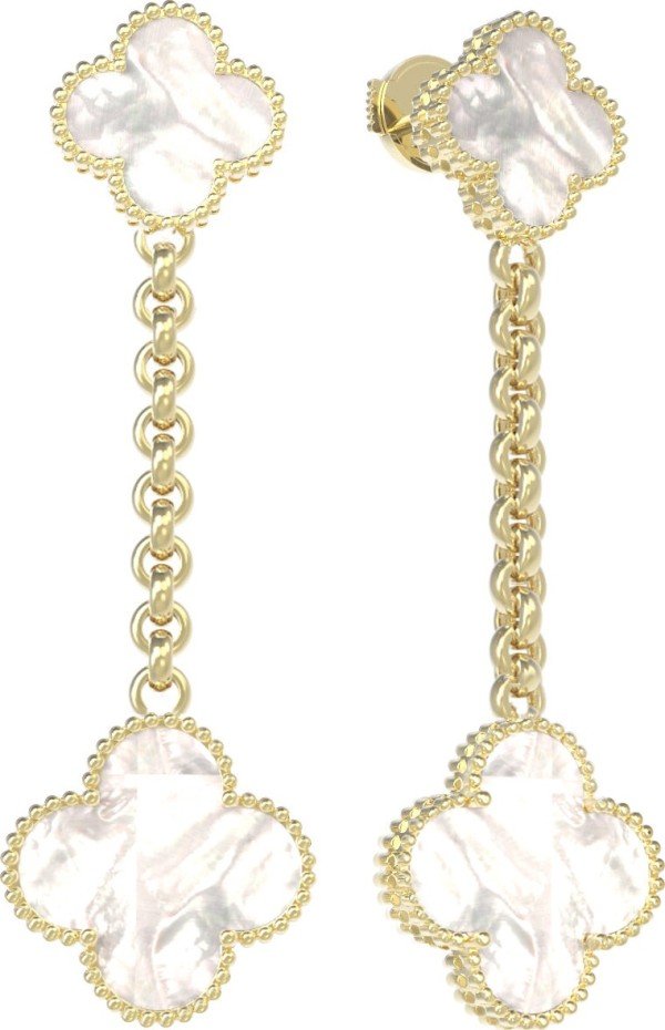 Серьги из лимонного золота c перламутром