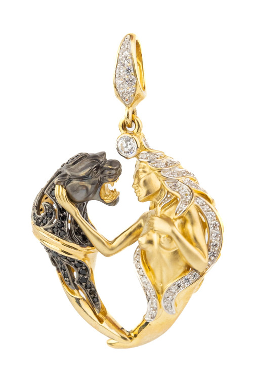 Подвеска из лимонного золота c фианитом