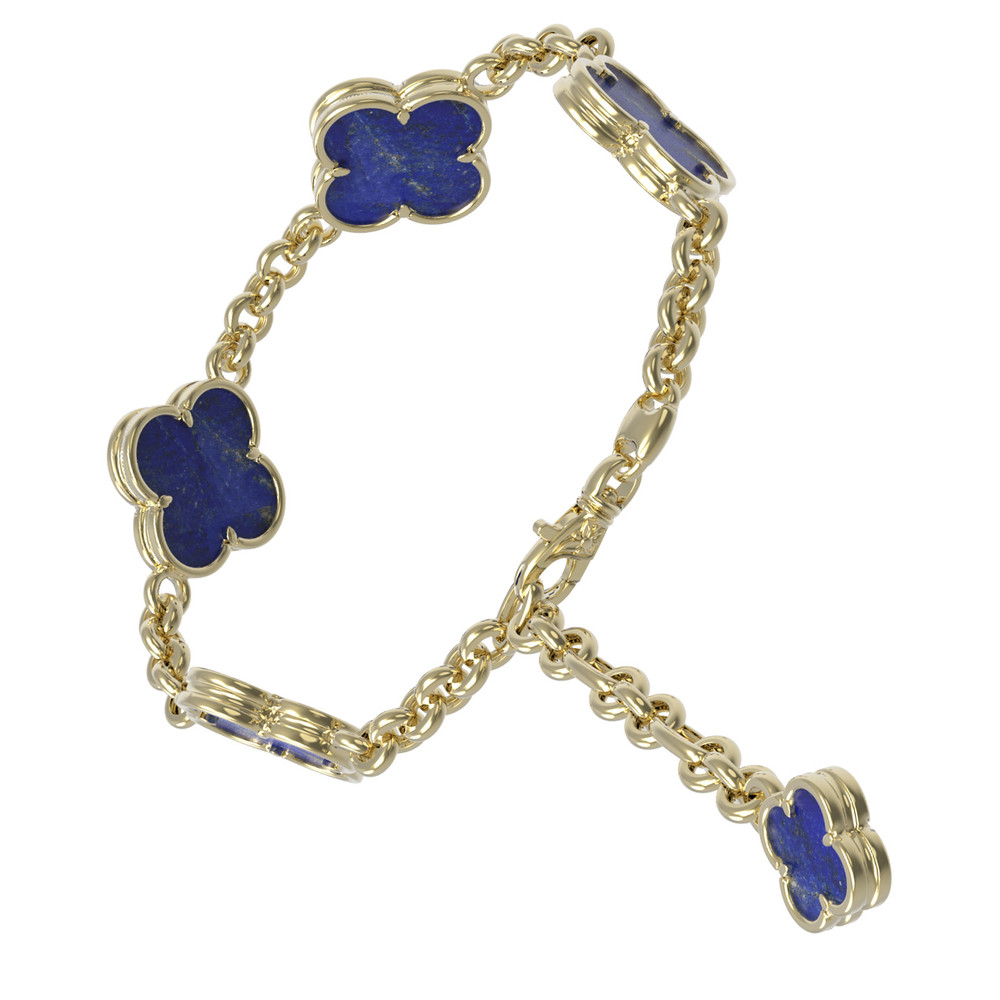 Браслет из лимонного золота c лазуритом