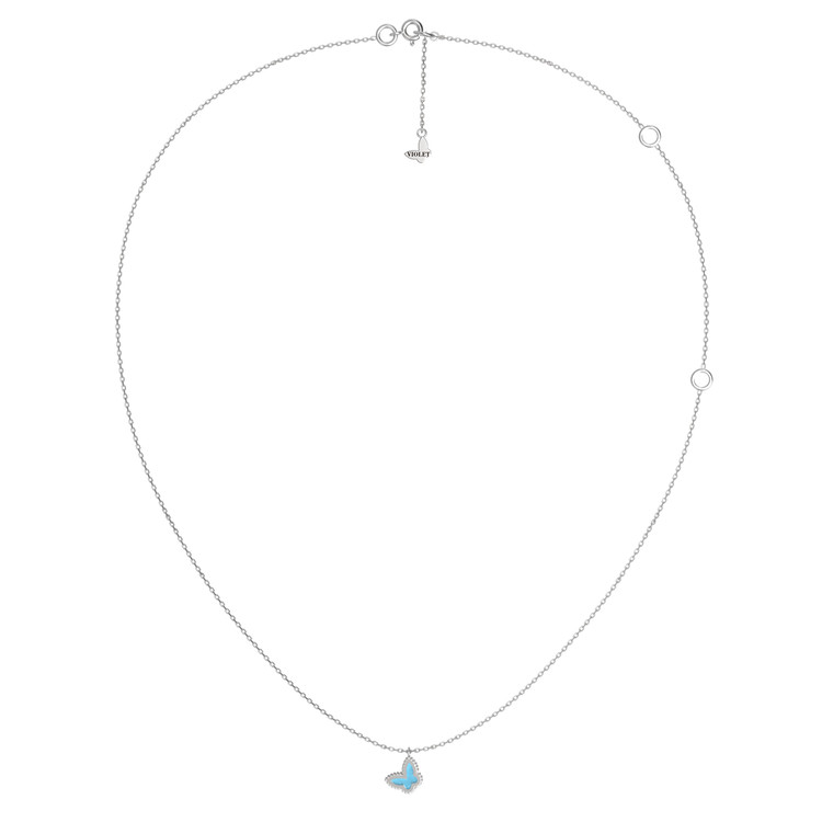 Колье из белого золота c бирюзой