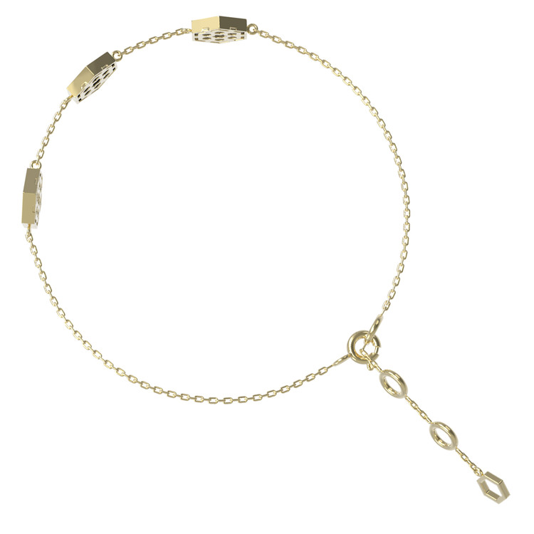 Браслет из лимонного золота c лазуритом и перламутром