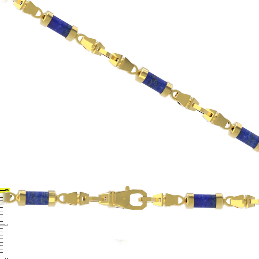 Цепь из лимонного золота c лазуритом