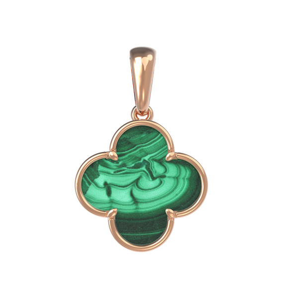 Подвеска из золота c малахитом