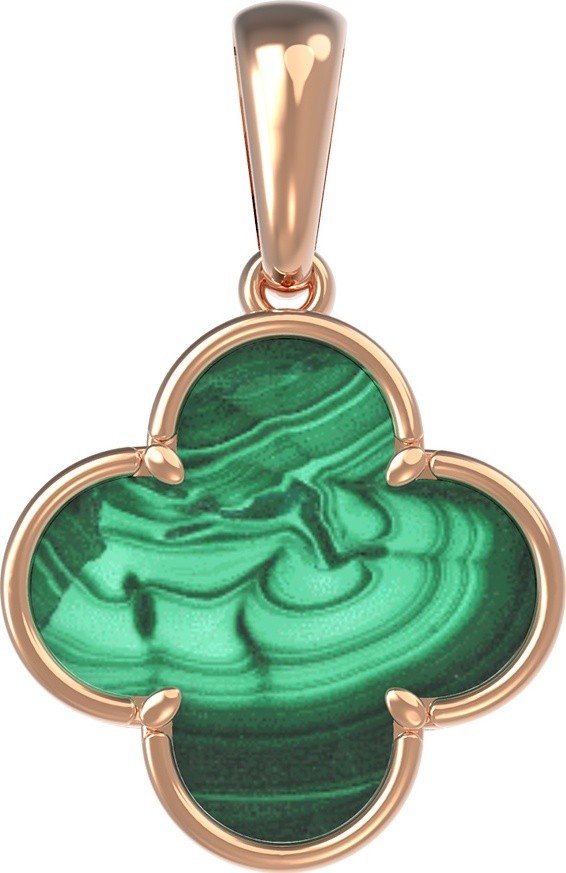 Подвеска из золота c малахитом