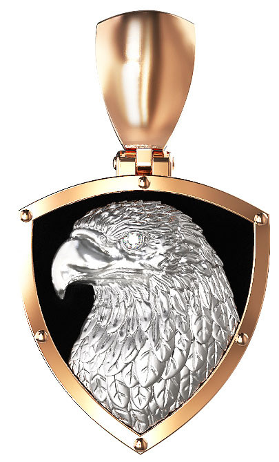 Подвеска из золота c бриллиантами и ониксом