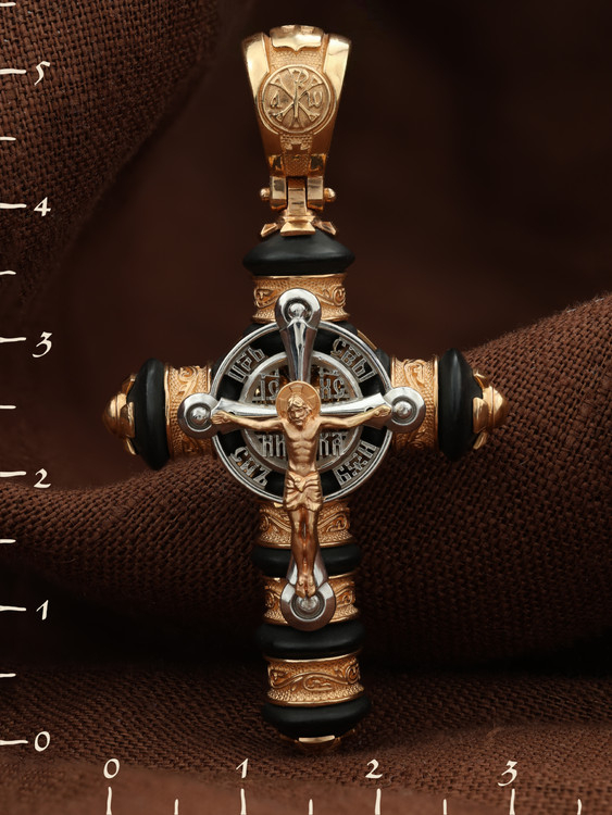 Крест из золота c ониксом