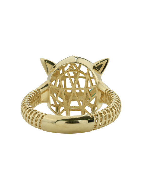 Кольцо из лимонного золота c изумрудом