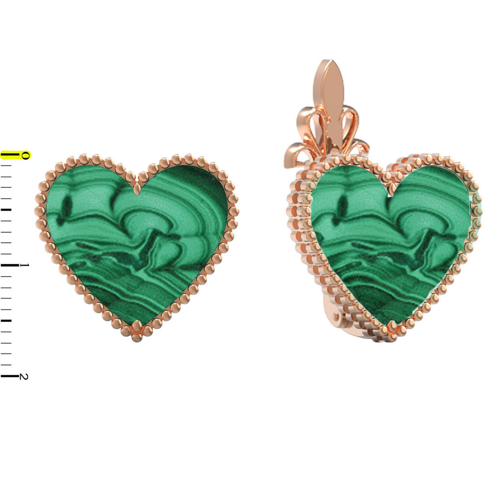 Серьги из золота c малахитом