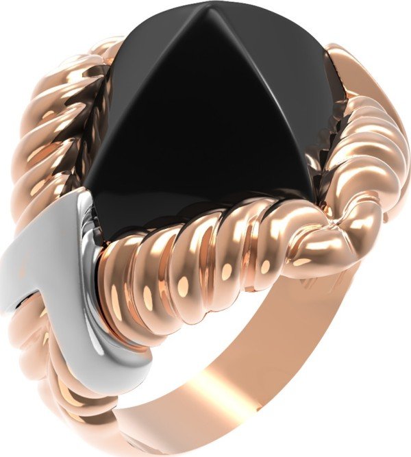 Кольцо из золота c ониксом