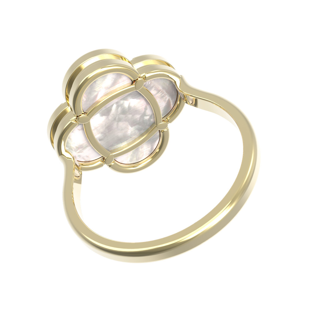Кольцо из лимонного золота c перламутром