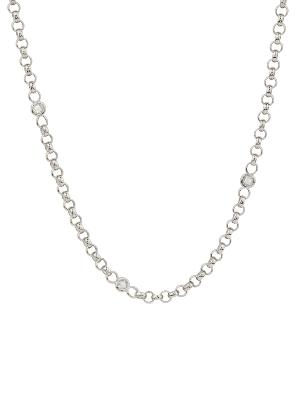 Цепь из белого золота c фианитом