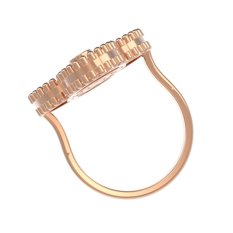 Кольцо из золота c бриллиантами и перламутром