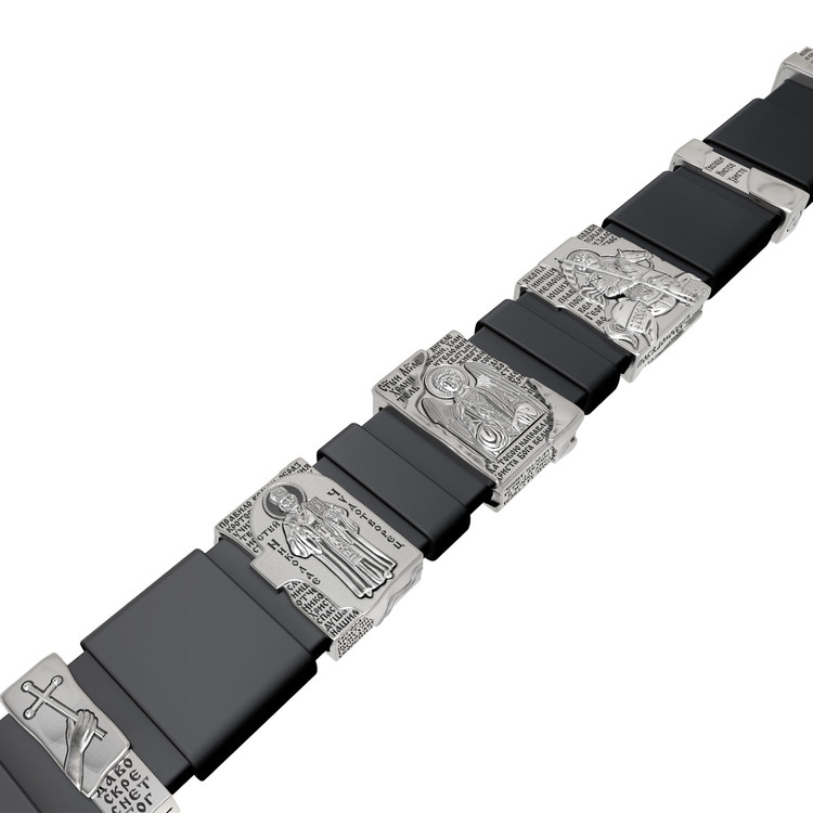 Браслет из белого золота c кожаным шнурком