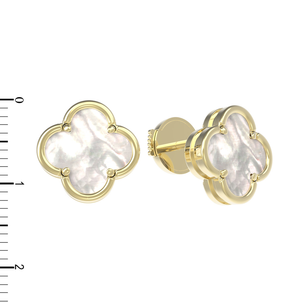 Серьги из лимонного золота c перламутром