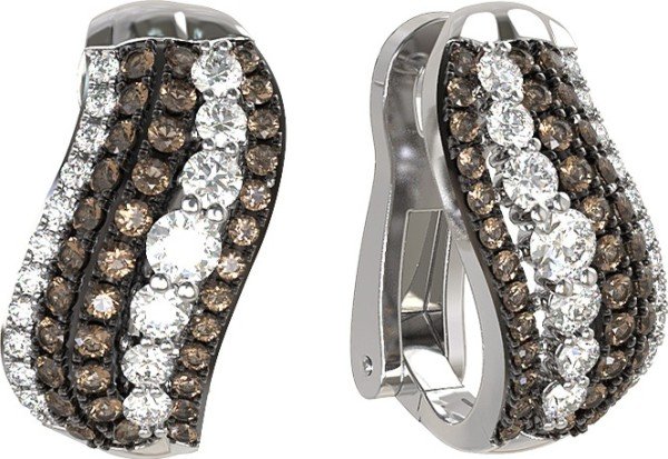 Серьги из белого золота c бриллиантами