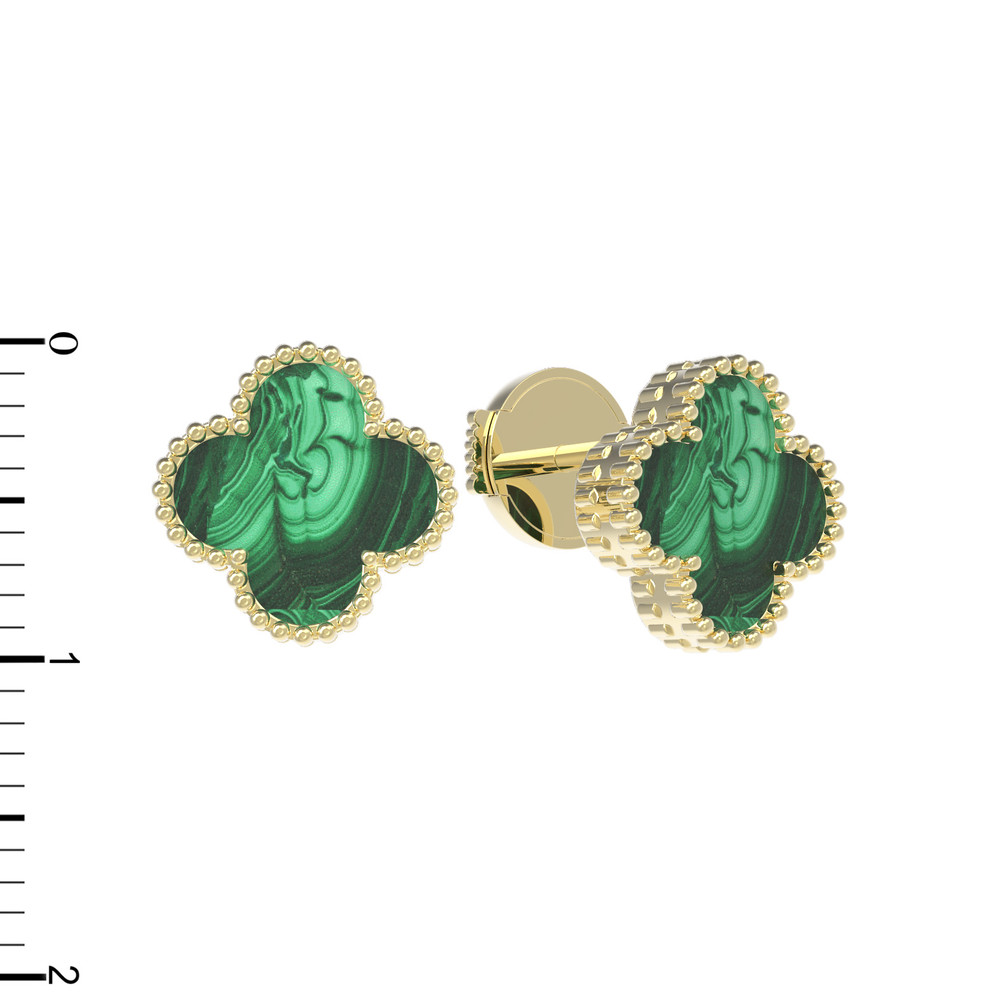 Серьги из лимонного золота c малахитом