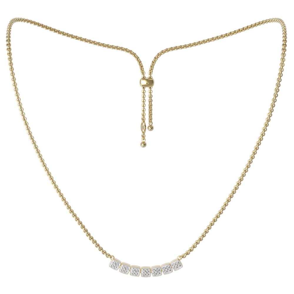 Колье из лимонного золота c бриллиантами