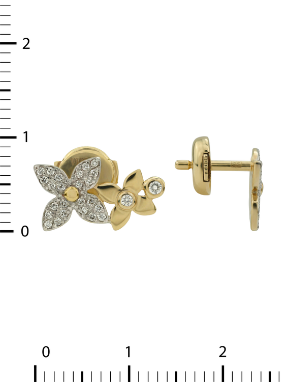 Серьги из лимонного золота c бриллиантами