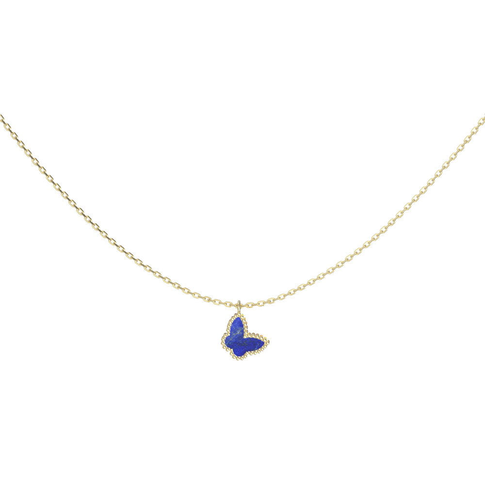 Колье из лимонного золота c лазуритом