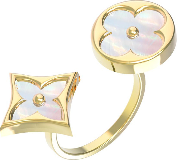 Кольцо из лимонного золота c перламутром