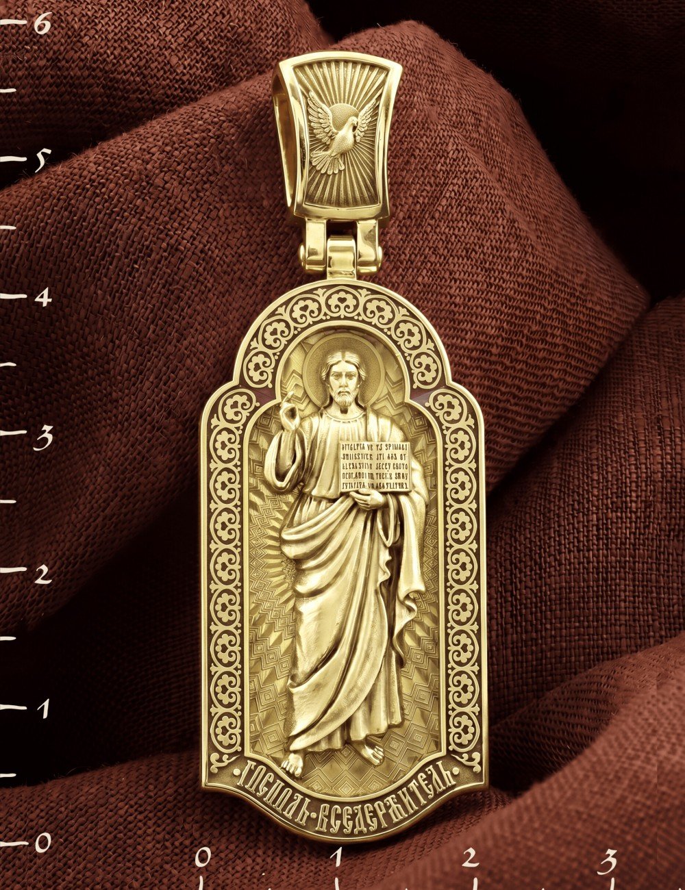 Образок из лимонного золота c эмалью