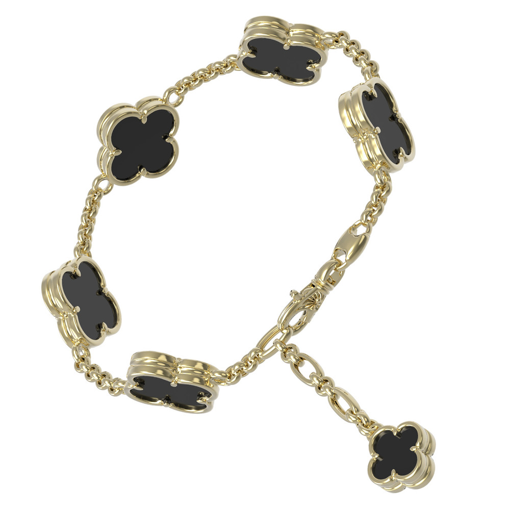 Браслет из лимонного золота c ониксом