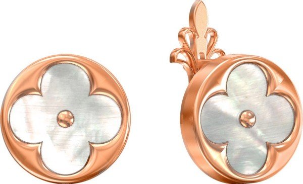 Серьги из золота 585 пробы c перламутром