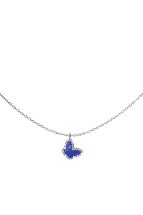 Колье из белого золота c лазуритом