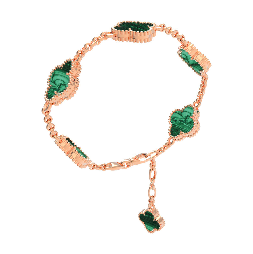 Браслет из золота c малахитом