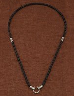 Шнурок шёлковый из белого золота c шёлковым шнурком