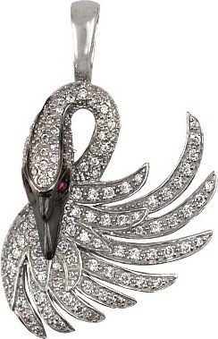 Подвеска из белого золота 585 пробы c фианитом