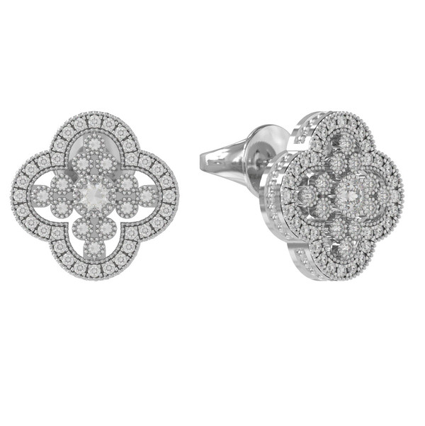 Серьги из белого золота c бриллиантами