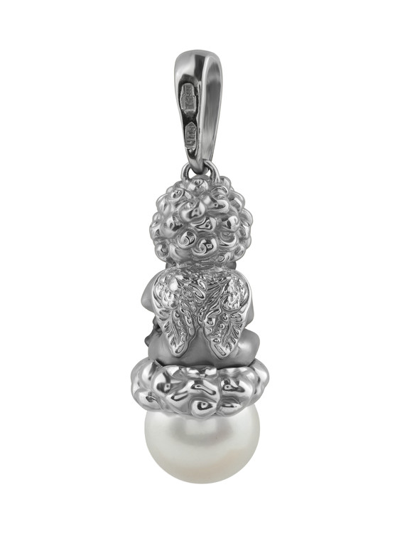 Подвеска из белого золота c жемчугом