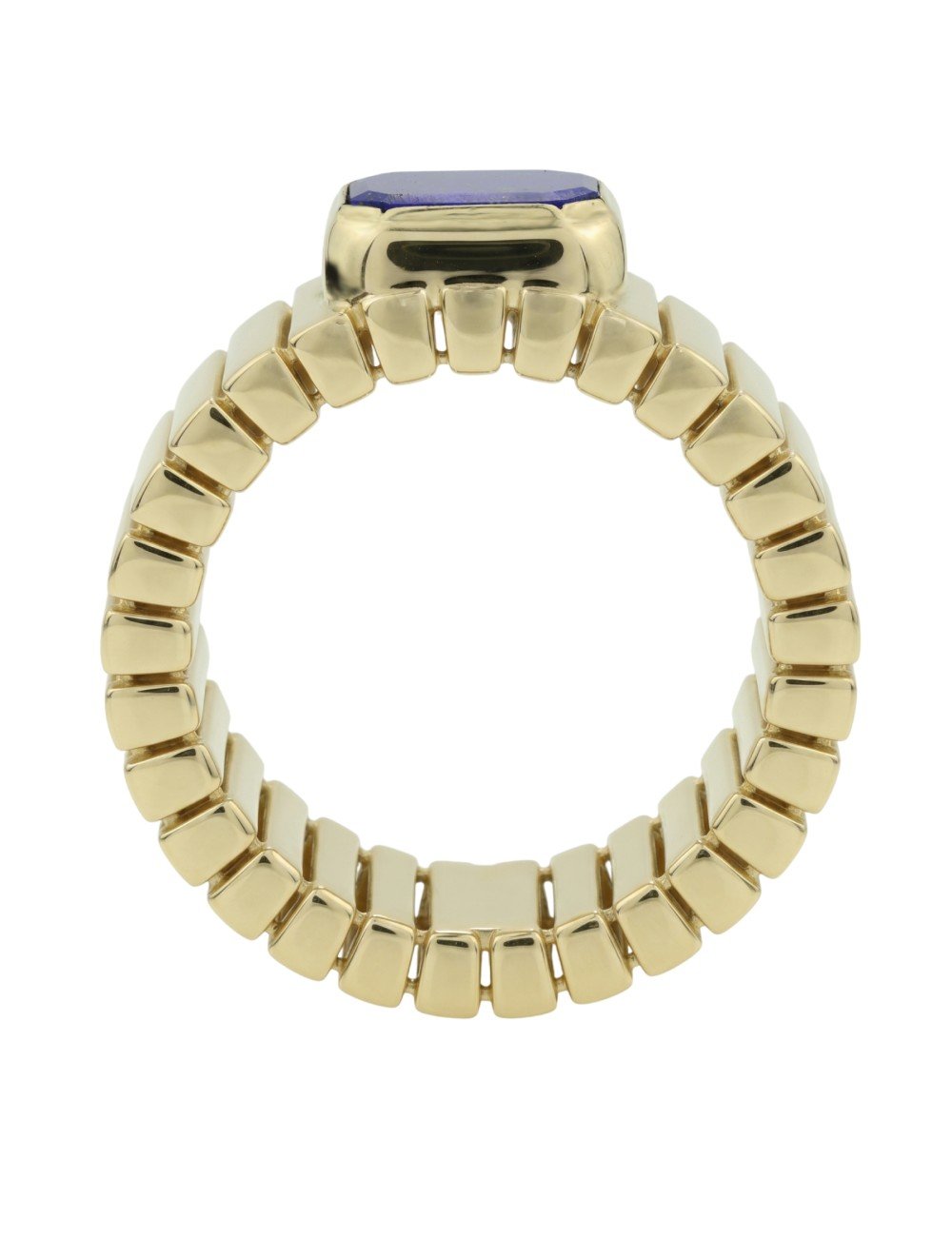 Кольцо из лимонного золота c лазуритом