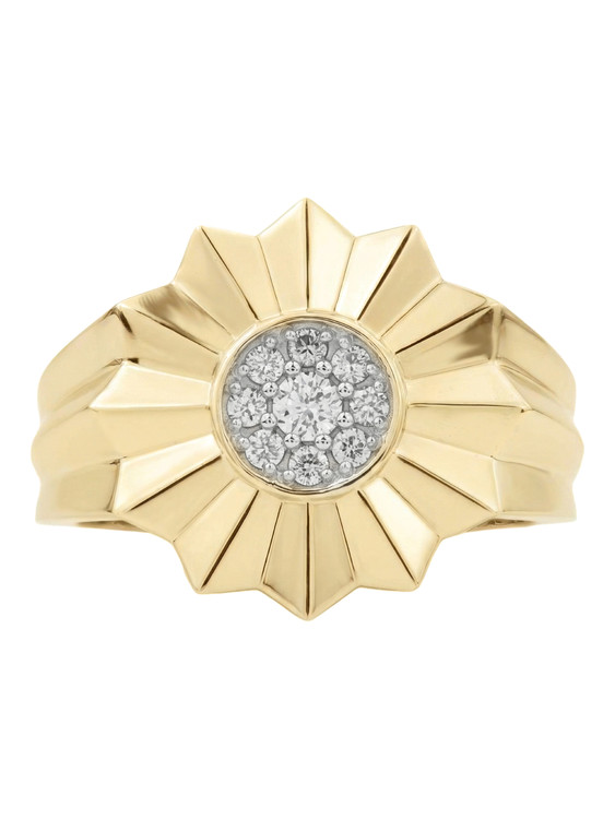 Кольцо из лимонного золота c бриллиантами