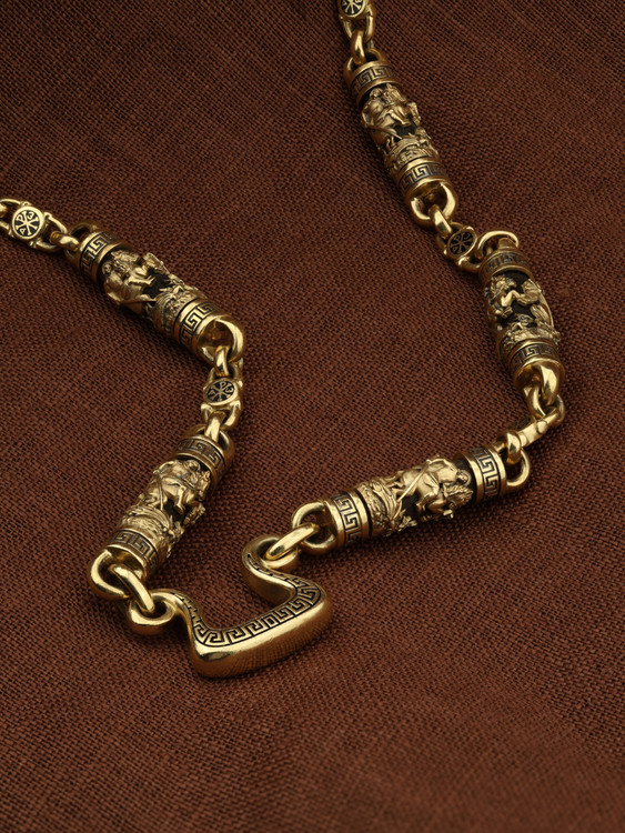 Цепь из лимонного золота c эмаль и эбеновым деревом