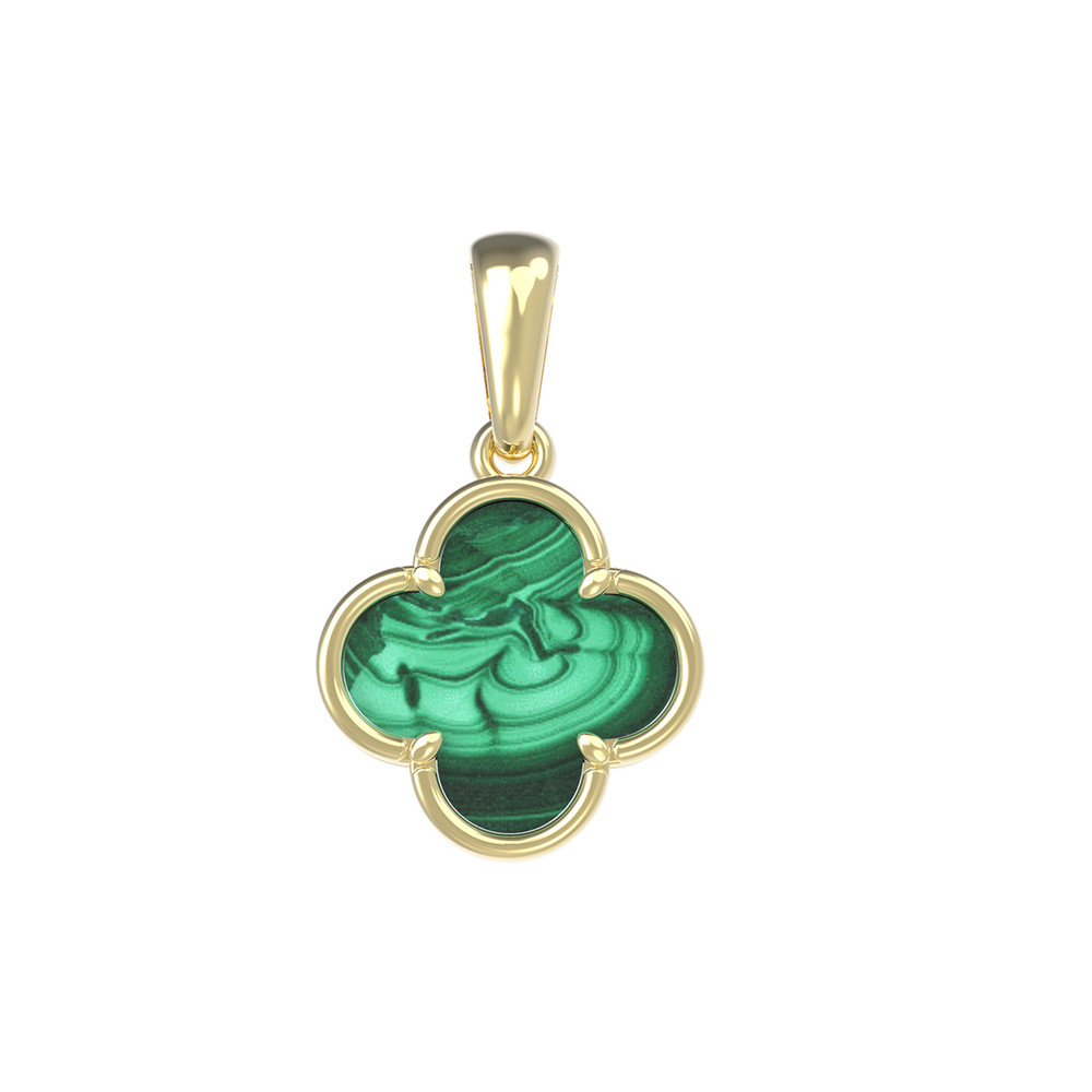 Подвеска из лимонного золота c малахитом