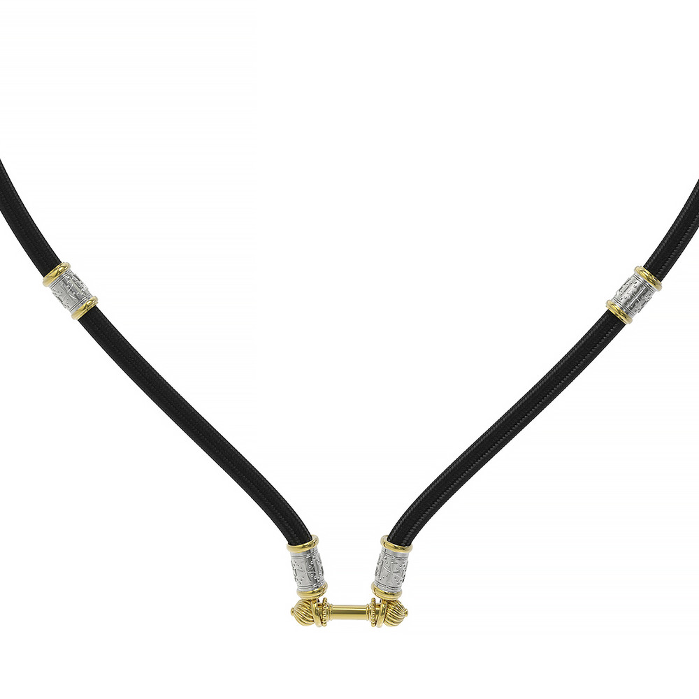 Шнурок шёлковый из лимонного золота c шёлковым шнурком