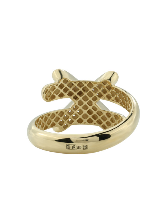 Кольцо из лимонного золота c бриллиантами