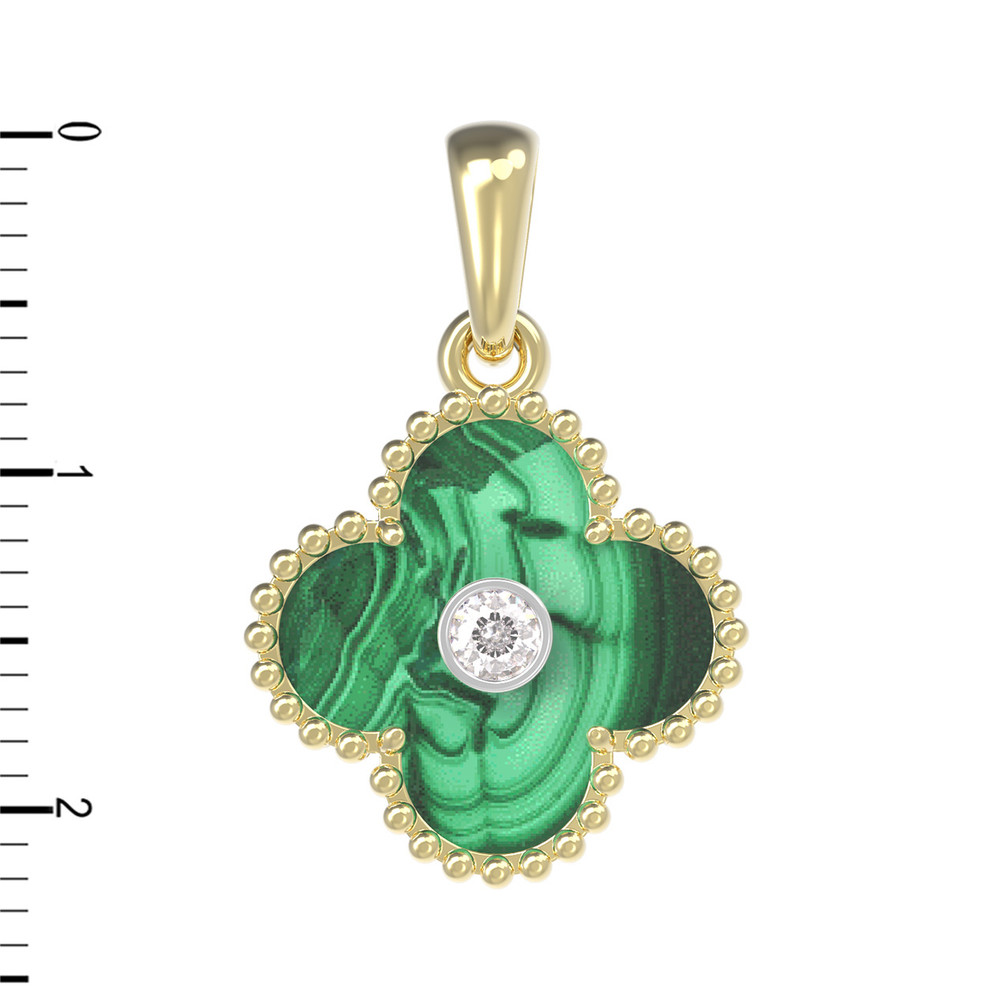 Подвеска из лимонного золота c бриллиантами и малахитом