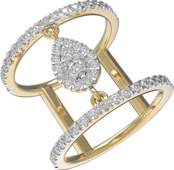 Кольцо из лимонного золота c бриллиантами