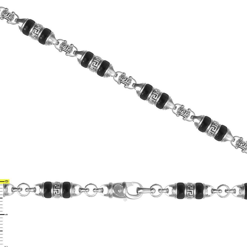 Цепь из белого золота c ониксом