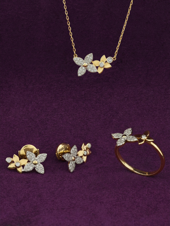 Колье из лимонного золота c бриллиантами